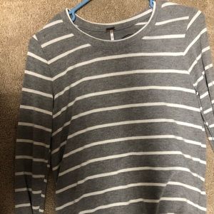 Gray and white striped sweater